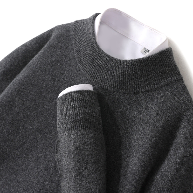 Men's woolen knitted cashmere base body-friendly sweater