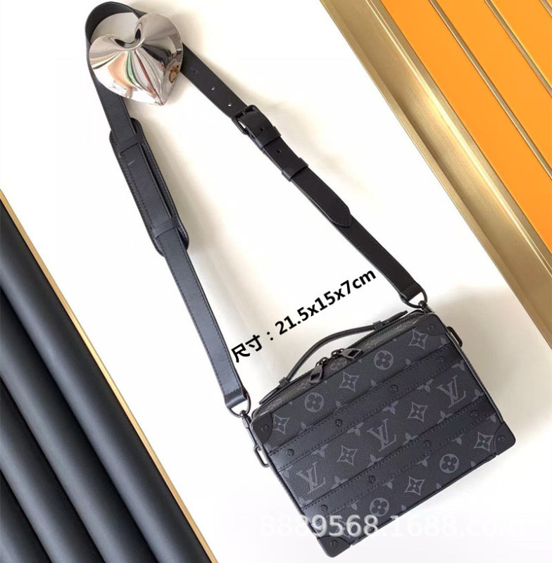 直接供給クロスボーダー m lv メンズバッグレディースバッグブラックウォリアーメッセンジャーバッグ枕バッグチェーンバッグボックスバッグポータブルブリーフケース|undefined