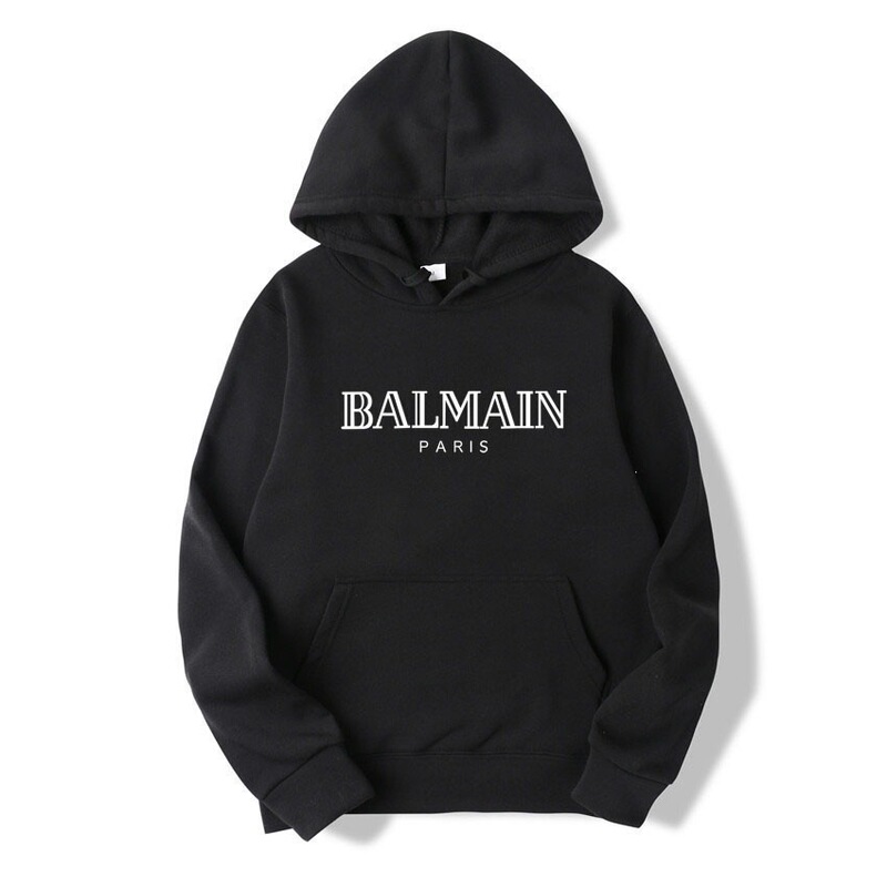 American-Style Spring and Autumn Men's Sweatshirt with Balmain Print, Casual Fashion Unisex Hoodie American-Style Spring and Autumn Men's Sweatshirt with Balmain Print, Casual Fashion Unisex Hoodie