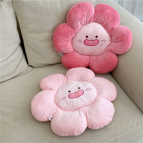 Ins style cute girl heart flower cushion ugly peach plush doll pillow cushion birthday gift