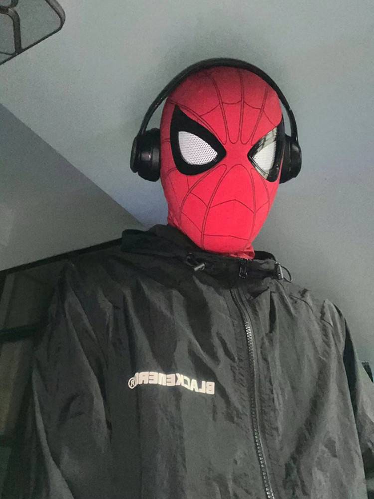 Spiderman Headgear Fully Automatic Moving Eyes Mask Hero Expedition Miles Blink Child Boy Gift