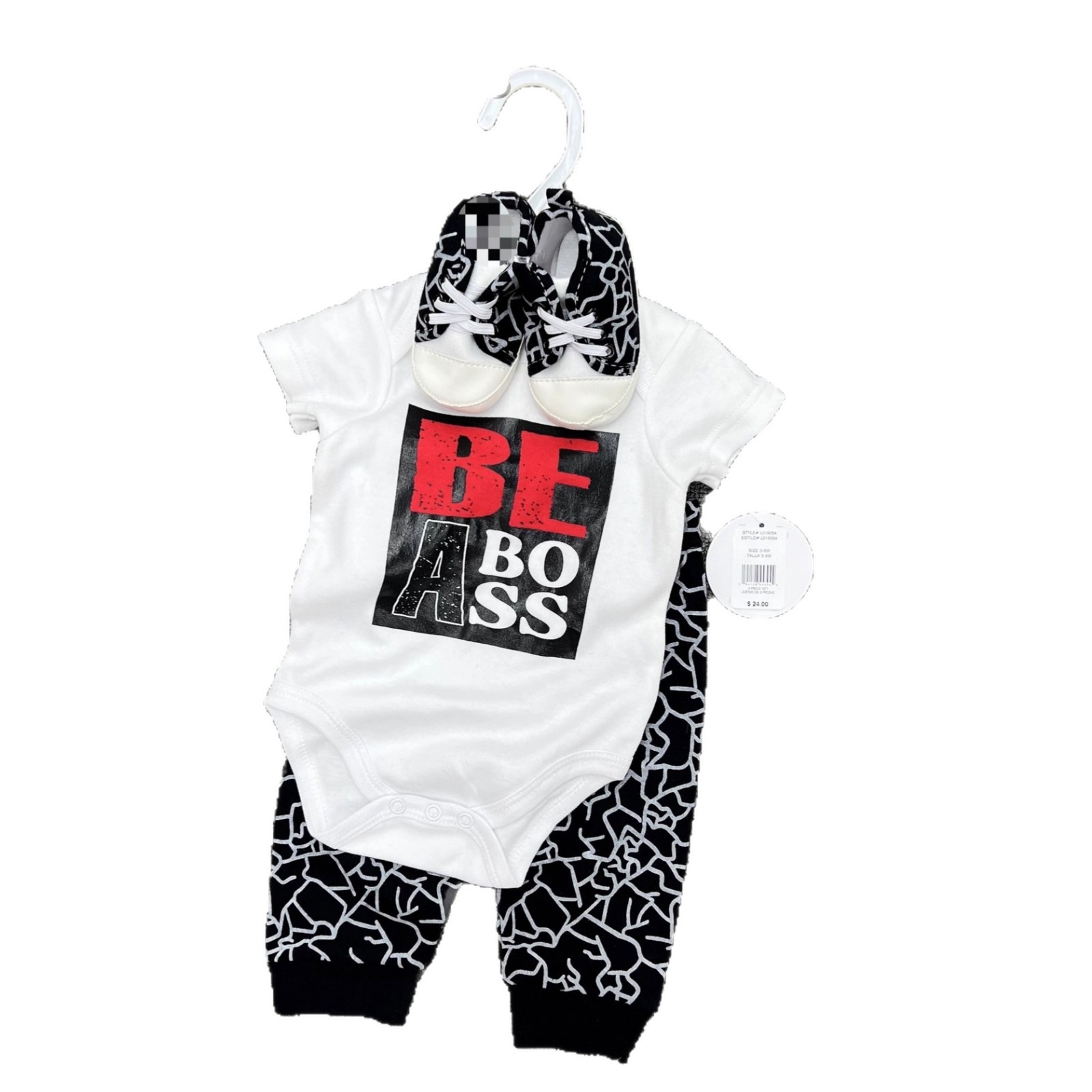 Comercio exterior bolsas de bebés recién nacidos de verano mangas cortas tres piezas con zapatos 3 piezas ropa de bebé al por mayor image 5