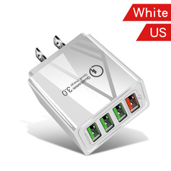 QC3.0 4USB fast charging mobile phone charger 4.1A multi-port US, Europe and UK standard travel charging adapter charging head