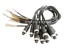 M12航空插头 GX12-4芯连接头 单头注塑 带40CM线 四芯母头 连接器