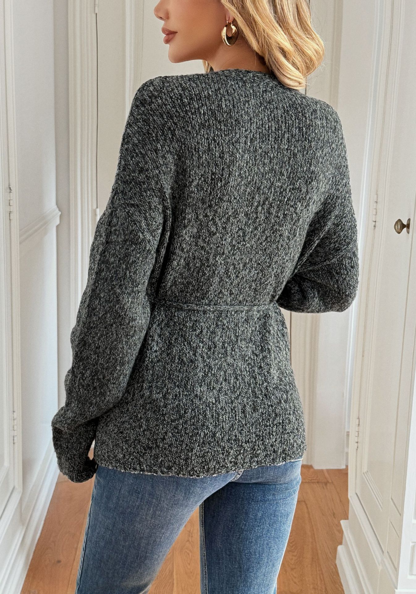 Women's Elegant Solid Color Long Sleeved Jacket Autumn Winter Outerwear Independent Website_ecoleips.com