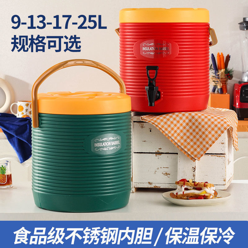 Commercial Large-Capacity Stainless Steel Insulated Bucket for Rice, Soy Milk, Milk Tea, Water, and Soup for Street Vending