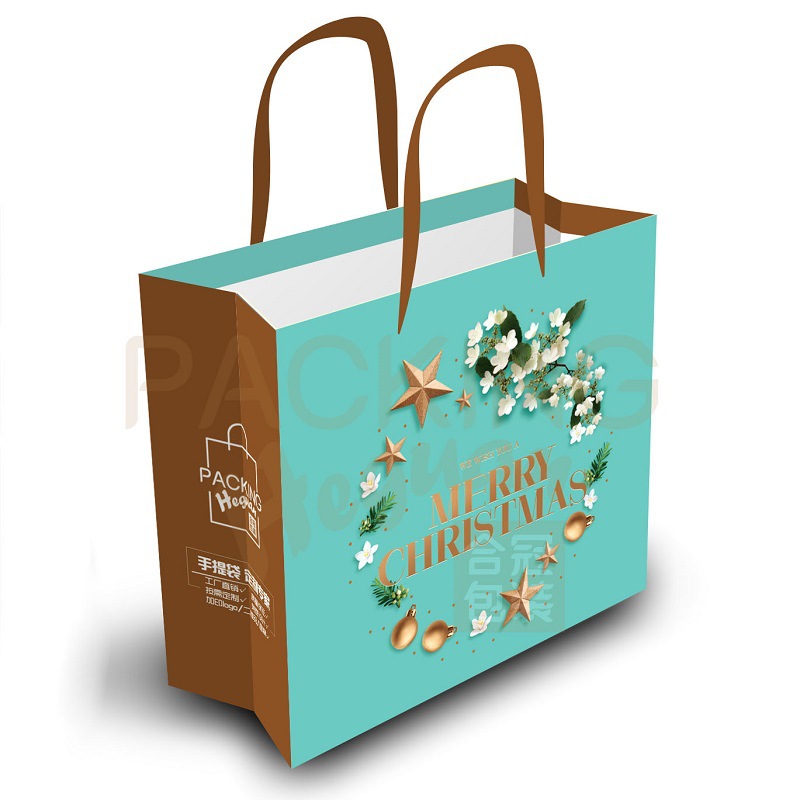 新款圣诞节礼物包装纸袋外贸礼品袋 节日礼品袋批发
