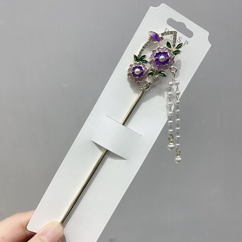 发簪现代简约新中式簪子古风步摇发钗汉服旗袍头饰渐流苏发簪|undefined