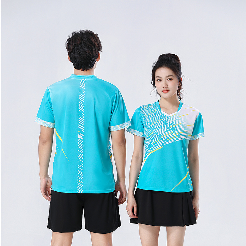 Sleeves for men and women, summer quick dry set, travel breathable uniform for badminton, sports suit for training for table tennis, with short sleeve 3
