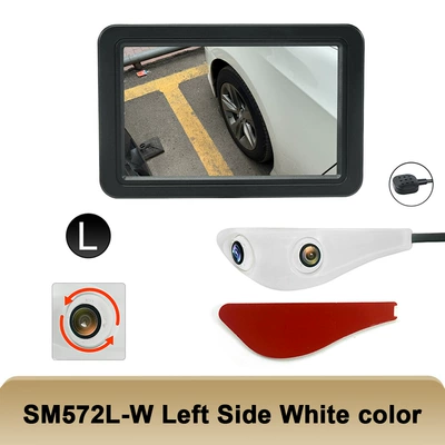 Rearview mirror/rearview mirror Spot Front and Rear View Integrated - 5inch-front-and-rear-integrated-camera-on-the-leftwhite-with-64g-tf-card