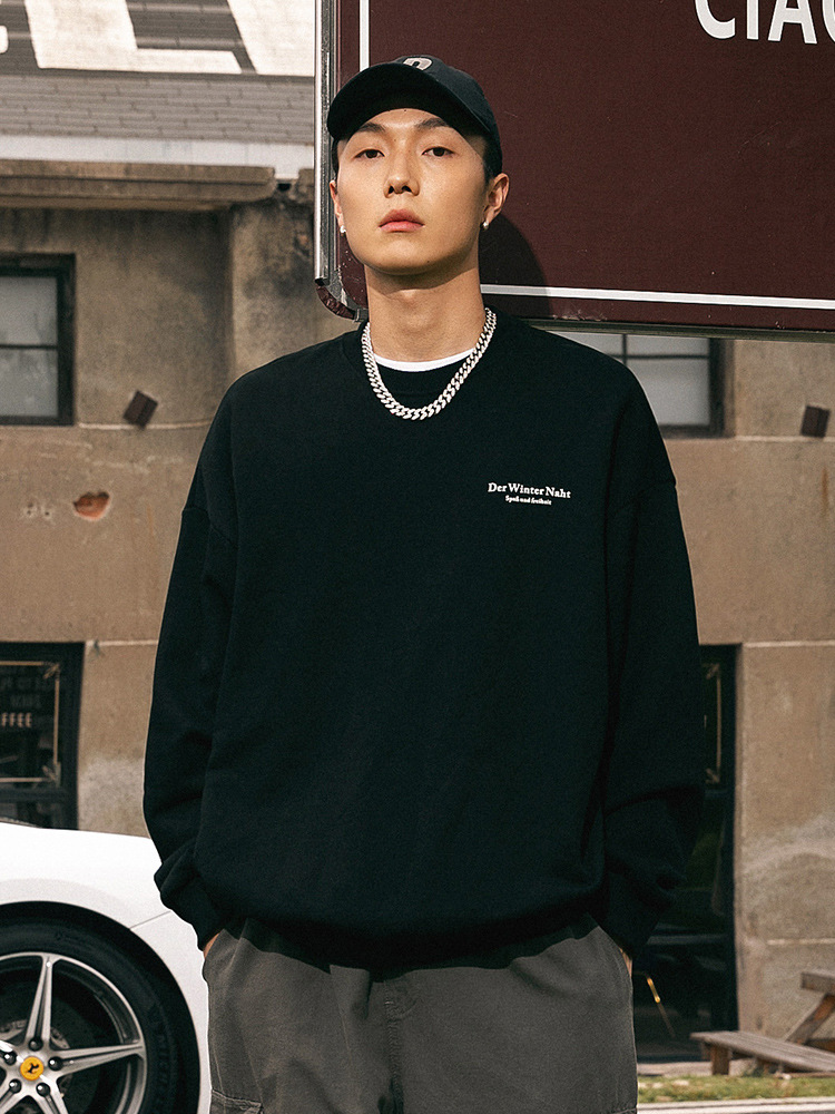 Suéter de cuello redondo con estampado americano retro para hombre, nuevo estilo de primavera, marca de moda callejera, traje de pareja suelto pesado, chaqueta ins