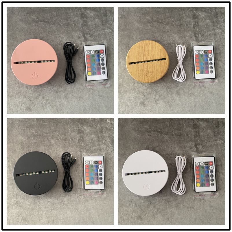 Fuente de fábrica 3D noche luz creativa regalo USB táctil colorido base atmósfera pequeña lámpara de mesa dormitorio lámpara de noche