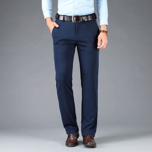 Relaxed pants for men, Western-style long pants for men, men's large stretch slim-fit pants, wrinkle-free, business formal suit pants, high stretch