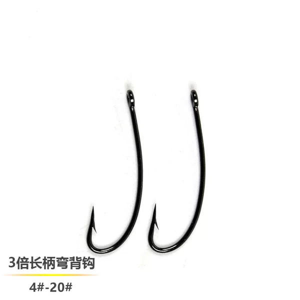 Long Handle Curved Back Hook 3 Times Lengthened Hook Handle Bare Hook Deer Hair Flying Hook Strap Hook Dry Hook Barb Tube Pending Hook
