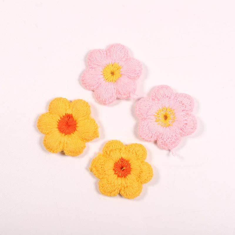 Nueva ropa horquilla decorativa applique hecho a mano de ganchillo de punto flor de algodón hilo con agujero burbuja flor parche tela etiqueta engomada