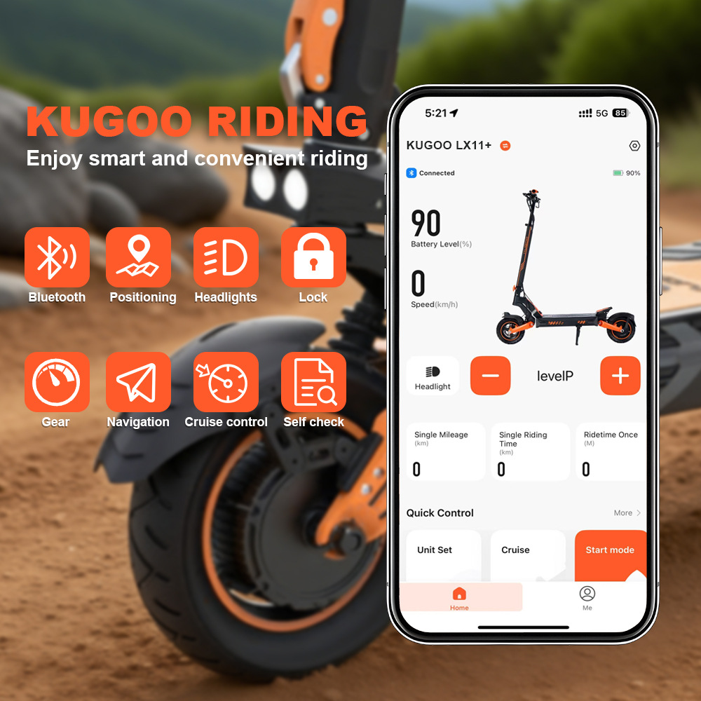 Kugoo Lx11 + 160Km Long Distance Portable Commuter Scooter 1500W Powerful Motor 85 0m