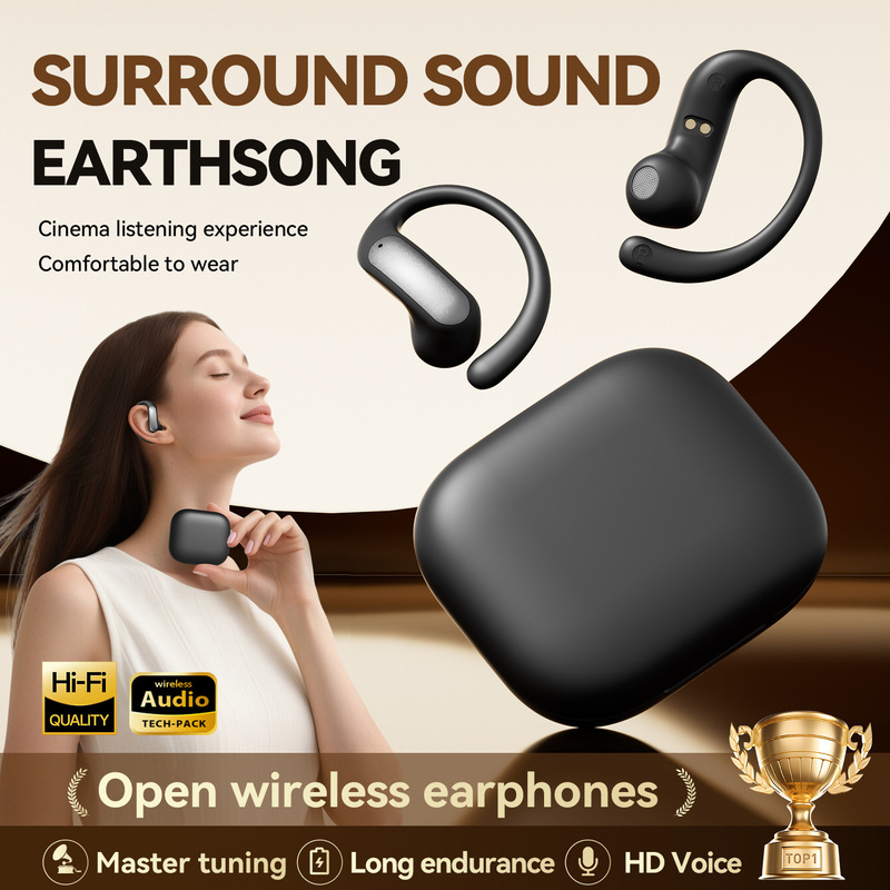 Cross-Border New Bluetooth Headset with Long Battery Life, Wireless Ear-Mounted E-Commerce Hot New Product Factory Wholesale Ows Waterproof Cross-Border New Bluetooth Headset with Long Battery Life, Wireless Ear-Mounted E-Commerce Hot New Product Factory Wholesale Ows Waterproof