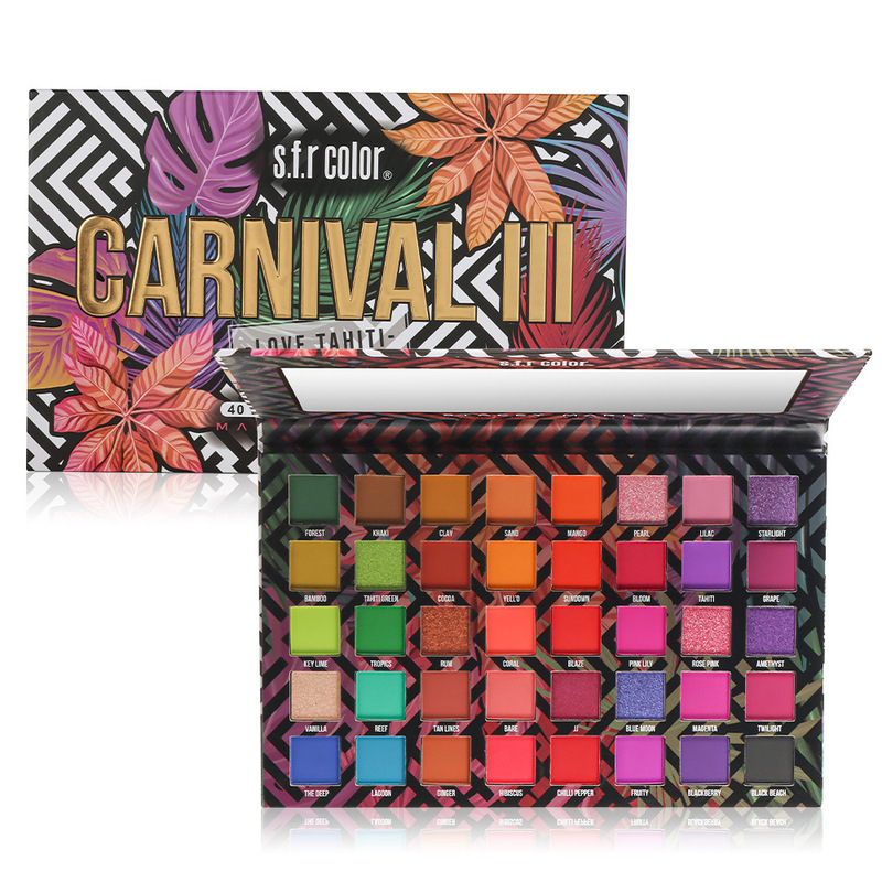 Cross-Border S.F.R40 Color Paper Eyeshadow Palette Matte Pearlescent Fine Glitter Powder Affordable Student Eyeshadow Makeup Wholesale