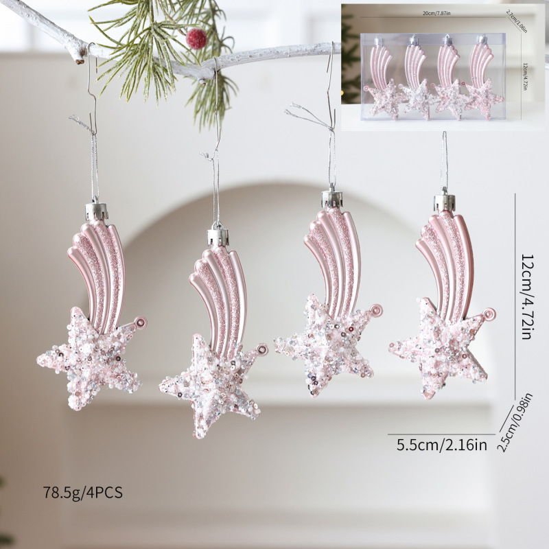 クリスマスツリー装飾ペンダント流星ピンククリスマスボールセットカラーボール特殊形状ボールヘーゼルナッツボールクリスマス装飾|undefined