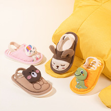 小鹿米利儿童春秋拖鞋新款宝宝后绑带可爱卡通男童女童家居棉布鞋
