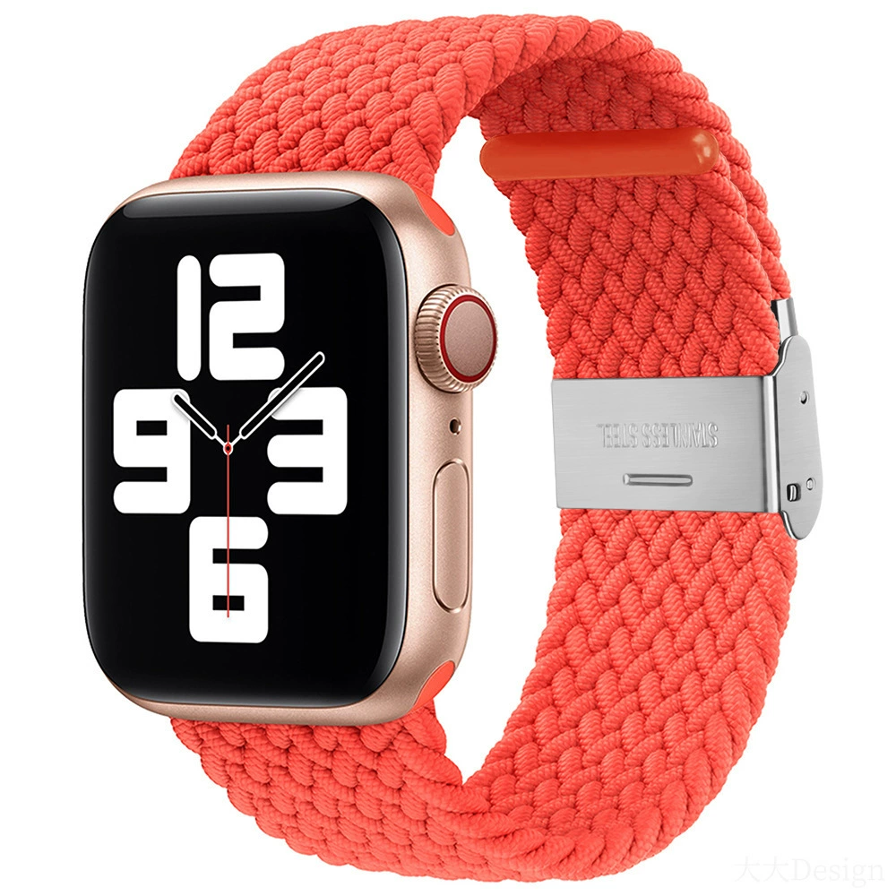 Совместимо с Apple Watch 5-6-7-8-9-10 поколения Snap-on нейлоновый плетёный ремешок iWatch S10 регулируемый браслет