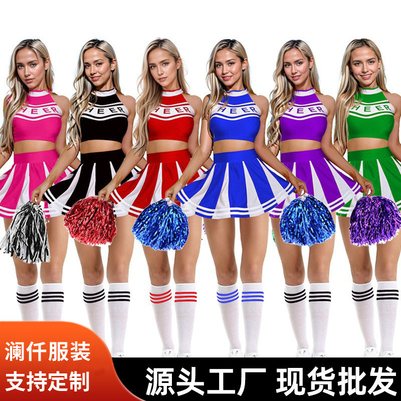 2025 European and American Cross-Border Sexy Baby Cheerleading Clothing Cos Girl Cheerleading Clothing Stage Performance Clothing