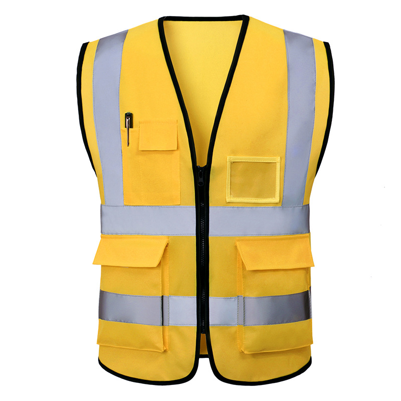 Chaleco Reflectante de Seguridad de Malla Multi Bolsillos para Construcción y Seguridad Vial