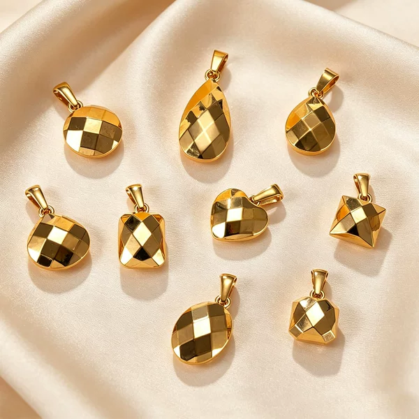Stainless steel simple geometric diamond pendant 18k gold-plated solid women's necklace accessory jewelry cross-border pendant