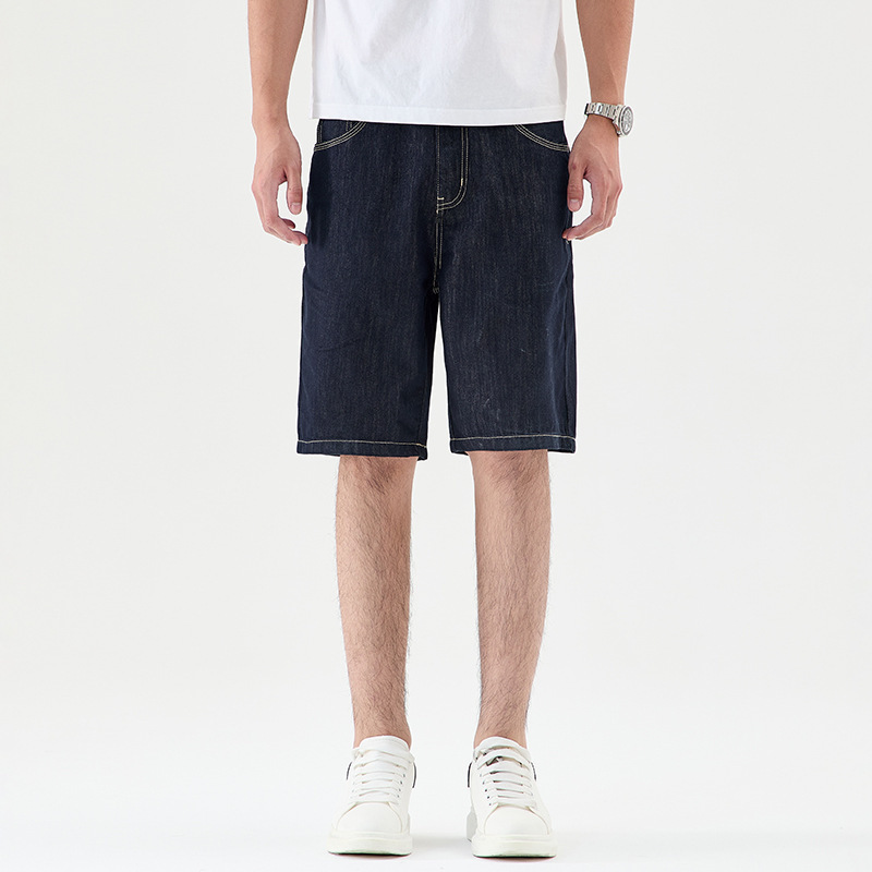 Lyocell Tencel Denim Shorts for Men, Loose Fit, Large Size, Summer Thin Style, Straight Cut, Trendy American Casual Five-Point Pants Lyocell Tencel Denim Shorts for Men, Loose Fit, Large Size, Summer Thin Style, Straight Cut, Trendy American Casual Five-Point Pants
