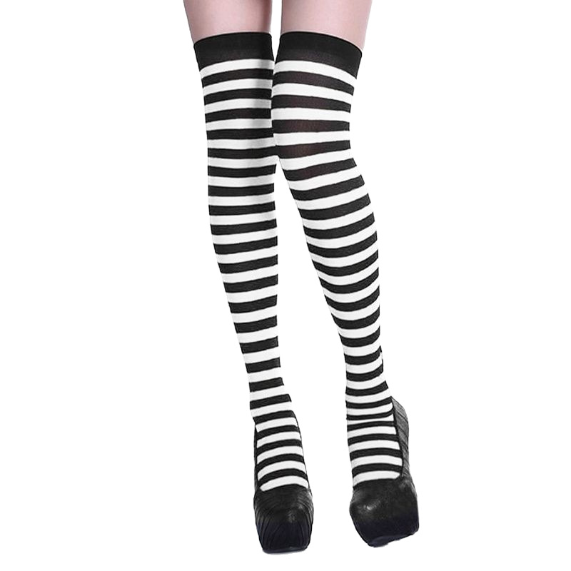Fábrica comercio exterior tubo largo calcetines por encima de la rodilla lindo sexy mujer dulce medias arco adulto rayas fiesta de Halloween