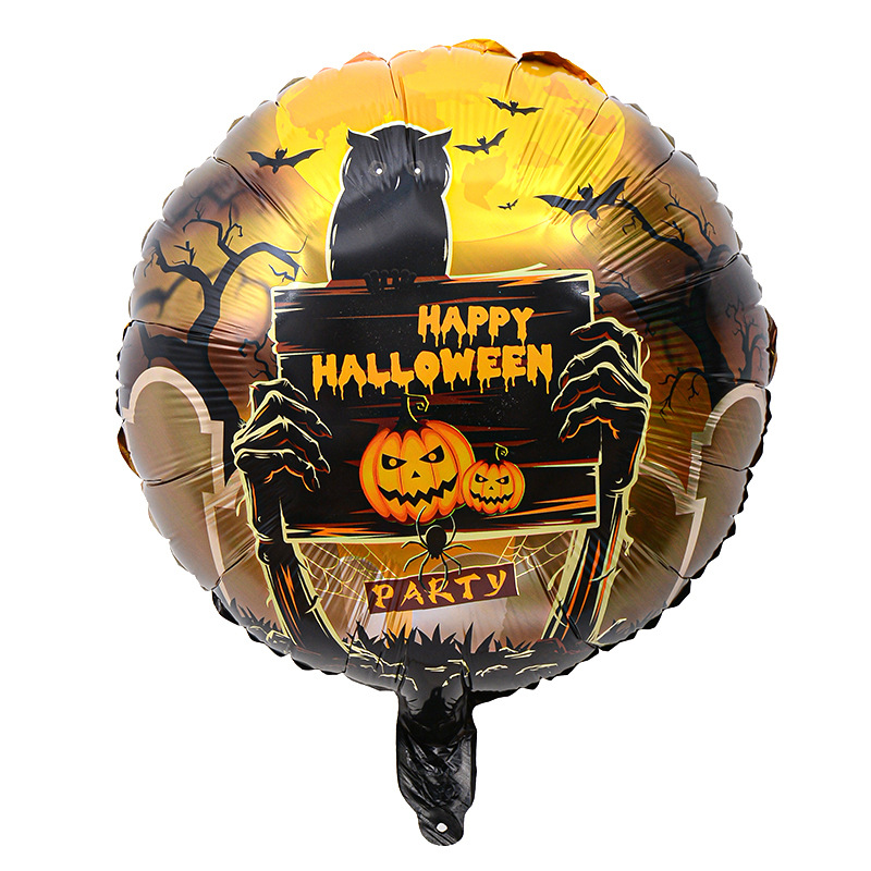 Comercio exterior 18 pulgadas Halloween película de aluminio globo festival fantasma calabaza calavera fantasma tema fiesta arreglo globo al por mayor