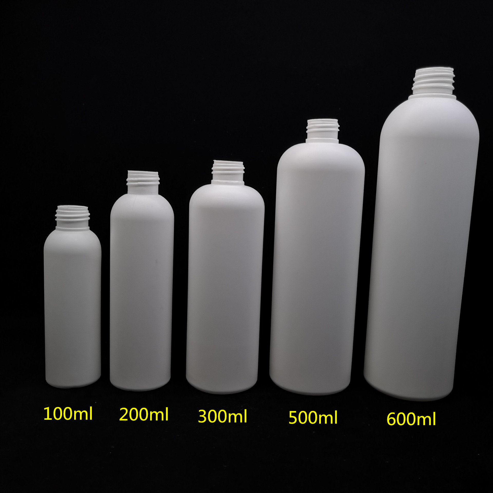 100ml 200ml 300ml 500ml 600ml圆肩圆柱瓶HDPE塑料瓶