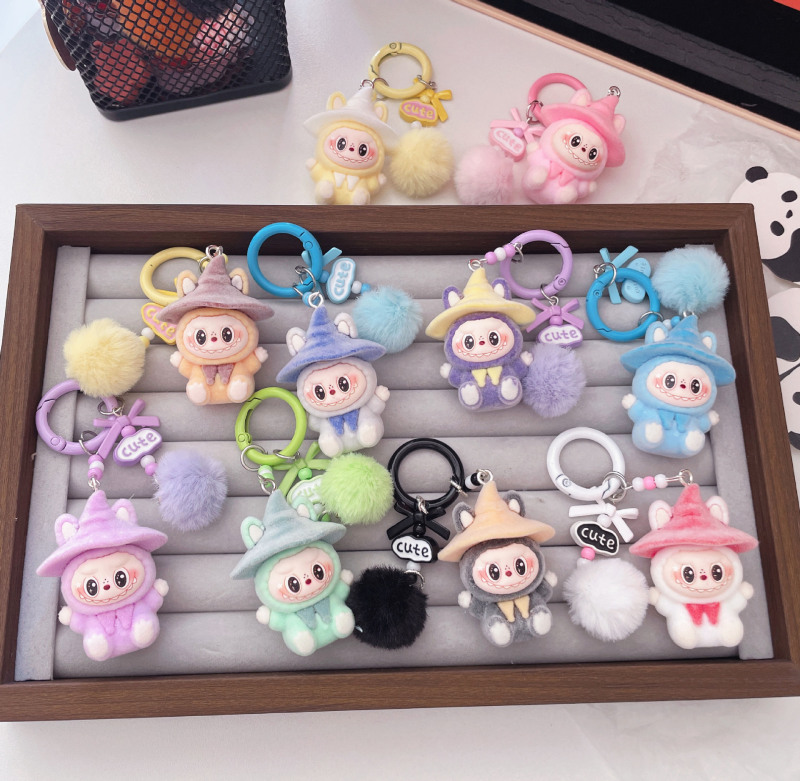 かわいい植毛ラブキーホルダー漫画かわいい人形ペンダント diy アクセサリー学生バッグペンダントギフト|undefined