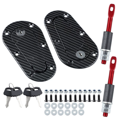 Other Car Modifications engine invisible hood lock decoration - carbon-pattern-with-lock