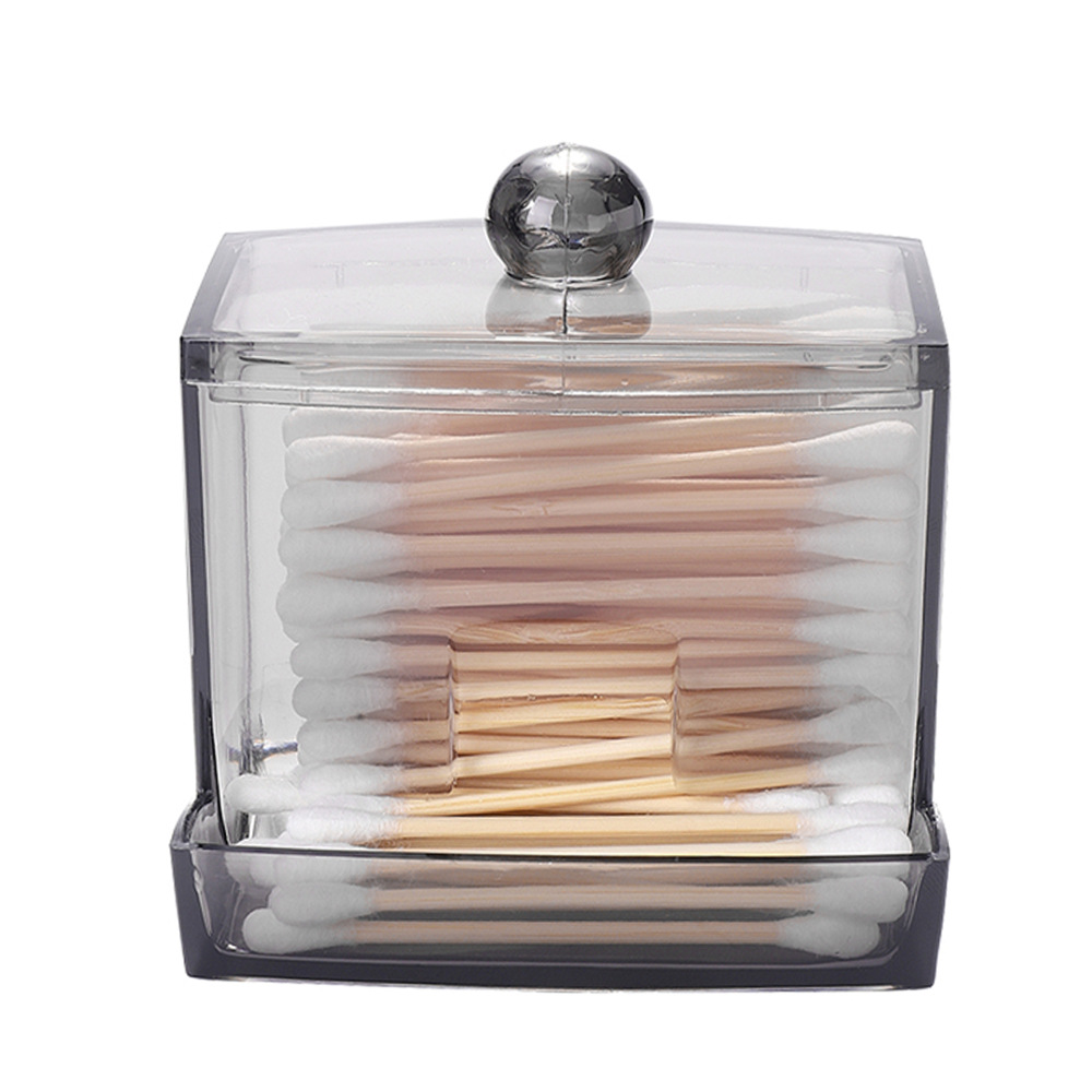 Caja de hisopo de algodón transparente caja de almacenamiento de hisopo de algodón con fugas baño tarro acrílico joyería caja de almacenamiento de plástico caja de cosméticos