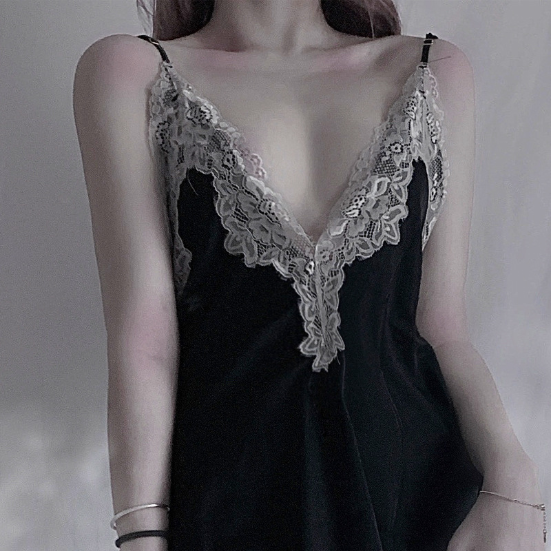 Lencería sexy nueva primavera y verano camisón sexy 2021 camisón delgado para mujer ropa de hogar encaje entrega de una pieza