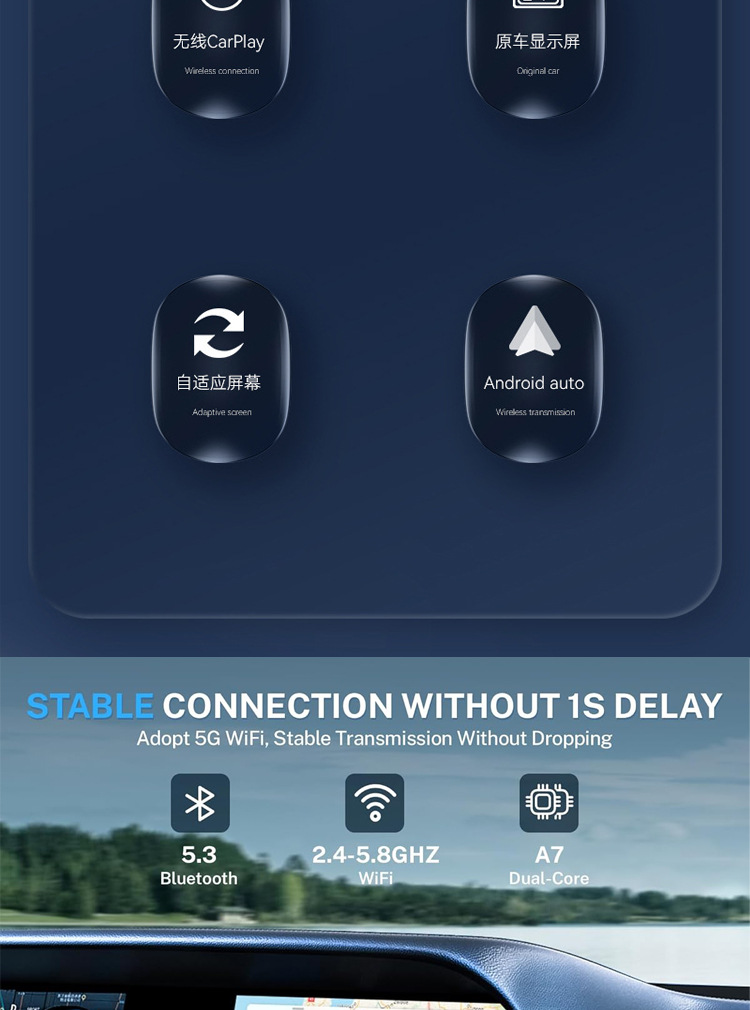 Hot Selling Car Wired to Wireless Carplay Module Box Suitable for Apple Auto Car-Machine Interconnection Adapter