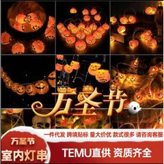 跨境led灯万圣节灯串太阳能南瓜灯节日装饰灯户外节庆氛围灯灯串