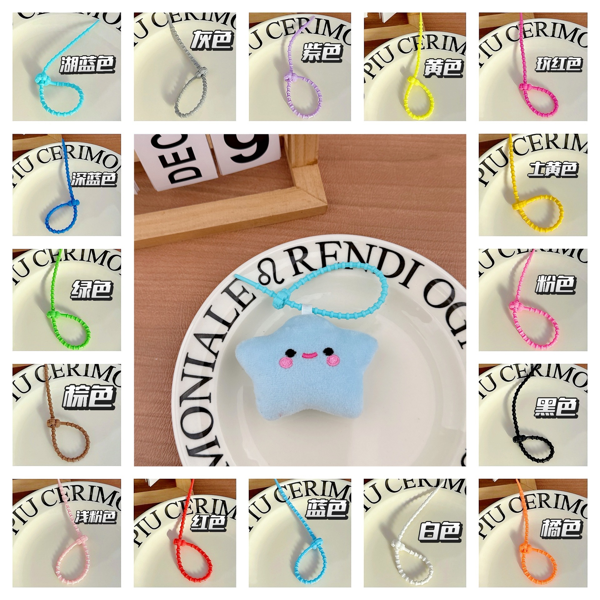Llavero de Peluche Estrella Pequeña, Colgante de Mochila Estrella Mirando para Adentro, Muñeco de Juguete, Juguete Mini de Moda al por Mayor