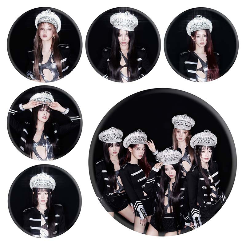 GI-DLE 2nd Full Album Tin Badge, Round Mirror Keychain, Celebrity Merchandise Accessories