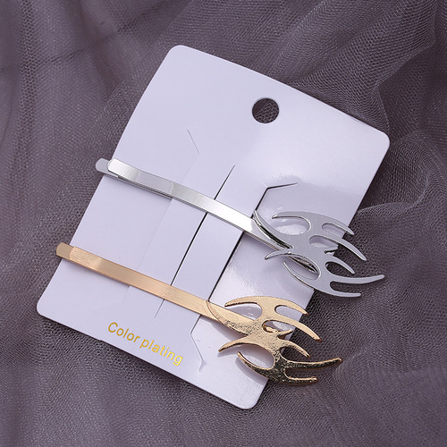 Factory supply new cool style one-piece metal Korean style arrow hair clips, silver-plated wholesale hair accessories