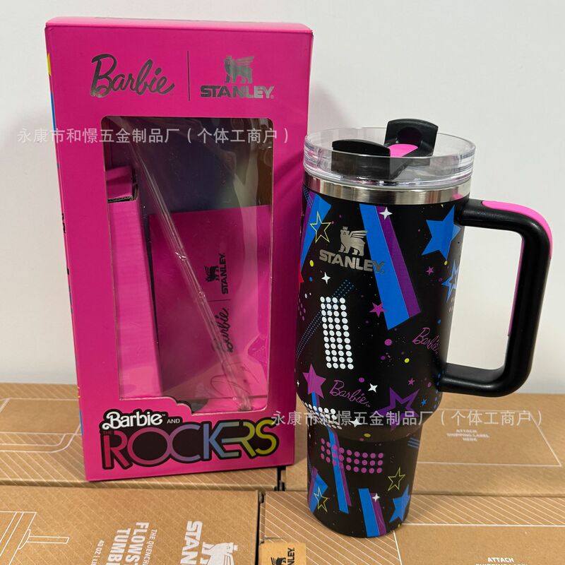 现货stanley2代冰霸杯大容量40OZ手柄保温杯芭比新款汽车杯|undefined