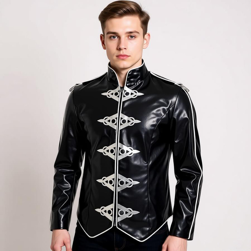Michael Jackson Cosplay Costume Mj Punk Heavy Metal Leather Jacket Black Jacket Halloween Stage Performance Costume Michael Jackson Cosplay Costume Mj Punk Heavy Metal Leather Jacket Black Jacket Halloween Stage Performance Costume