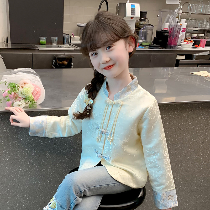 女童外套2025新款春装儿童汉服国风中式两件套春秋款女孩洋气套装|undefined