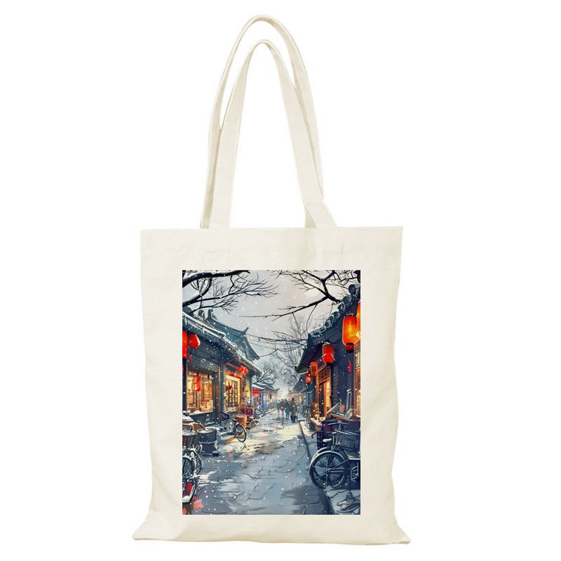 Bolsa de lienzo de Beijing, bolsa de lienzo de la ciudad, bolsas de lienzo para dibujar, bolsas de compras ecológicas de gran capacidad personalizadas
