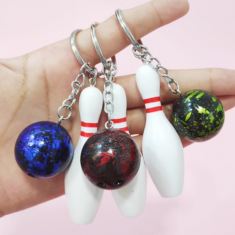 Cross-border hot bowling keychain pendant simulation mini bowling keychain wholesale car keychain Cross-border hot bowling keychain pendant simulation mini bowling keychain wholesale car keychain