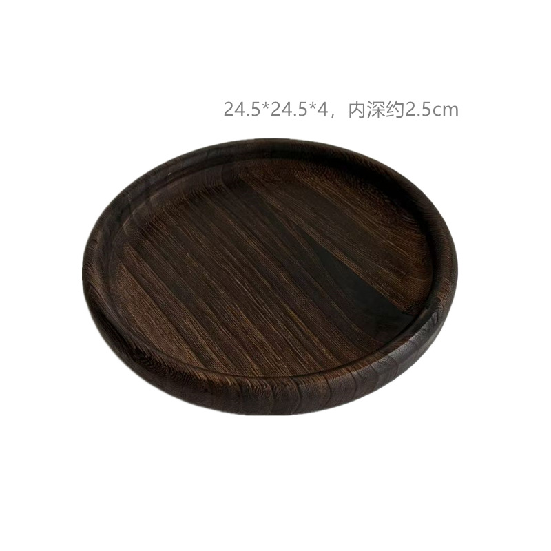 Bandeja de madera hecha a mano para servir bocadillos y frutas, decoración de escritorio para el hogar, estilo wabi-sabi.
