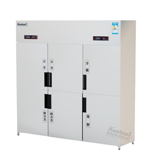 Quick Freeze Six-Door Refrigerated Cabinet for Hotels, Preserving Expensive Seafood, Freezing at -18°C, 1280 Liters