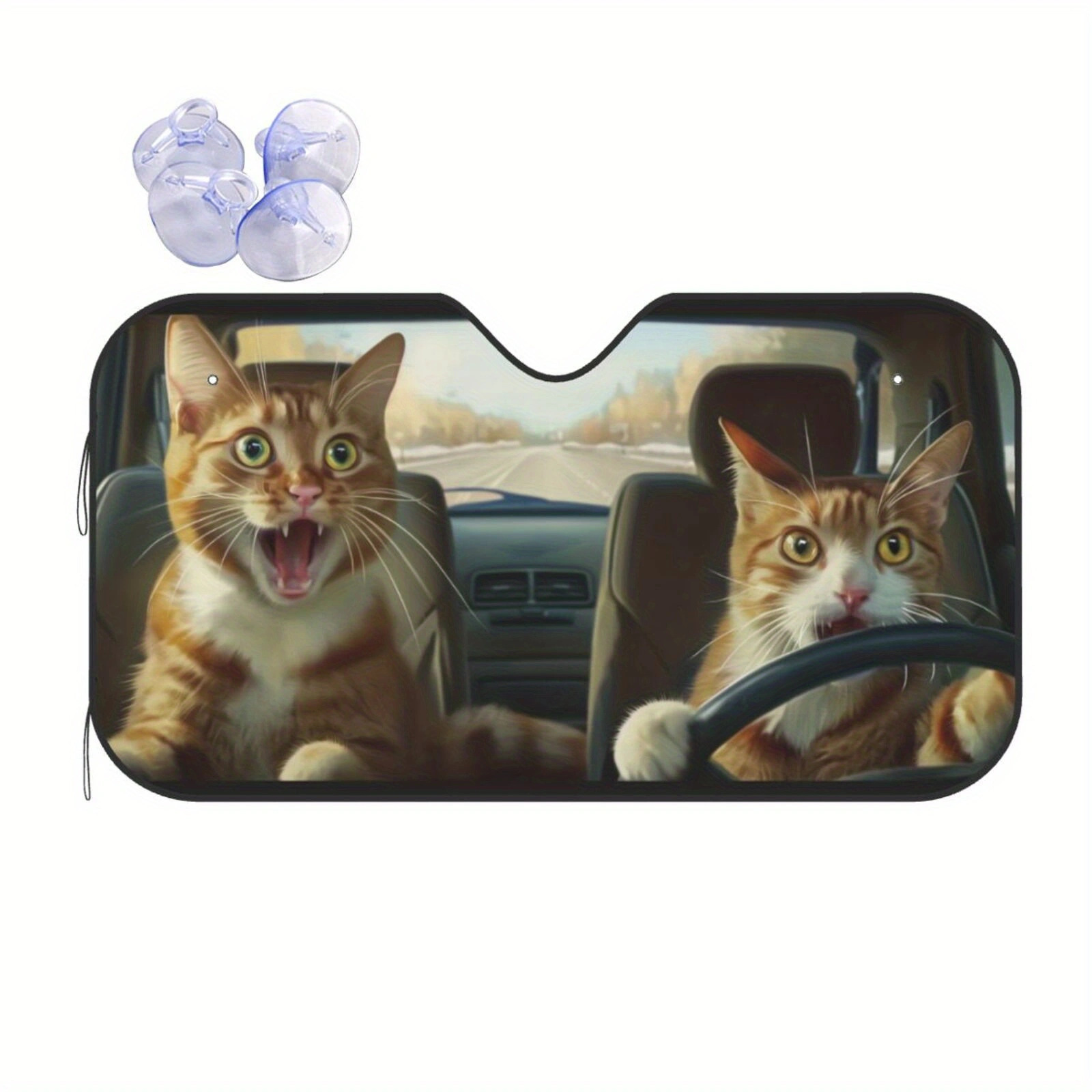 Cross-Border Hot-Selling Front Windshield Heat-Insulating Sunshade Car Universal Aluminum Foil Sunshade Easy to Install and Store