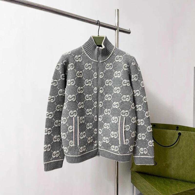Nanyou Top Version g Family 25 New Autumn and Winter Knitted Long-Sleeved Sweater Cardigan Full Printed Stereo Letter Jacket for Women